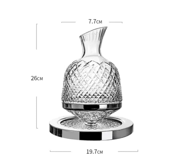 Crystal-cut Rotating Top Decanter Set