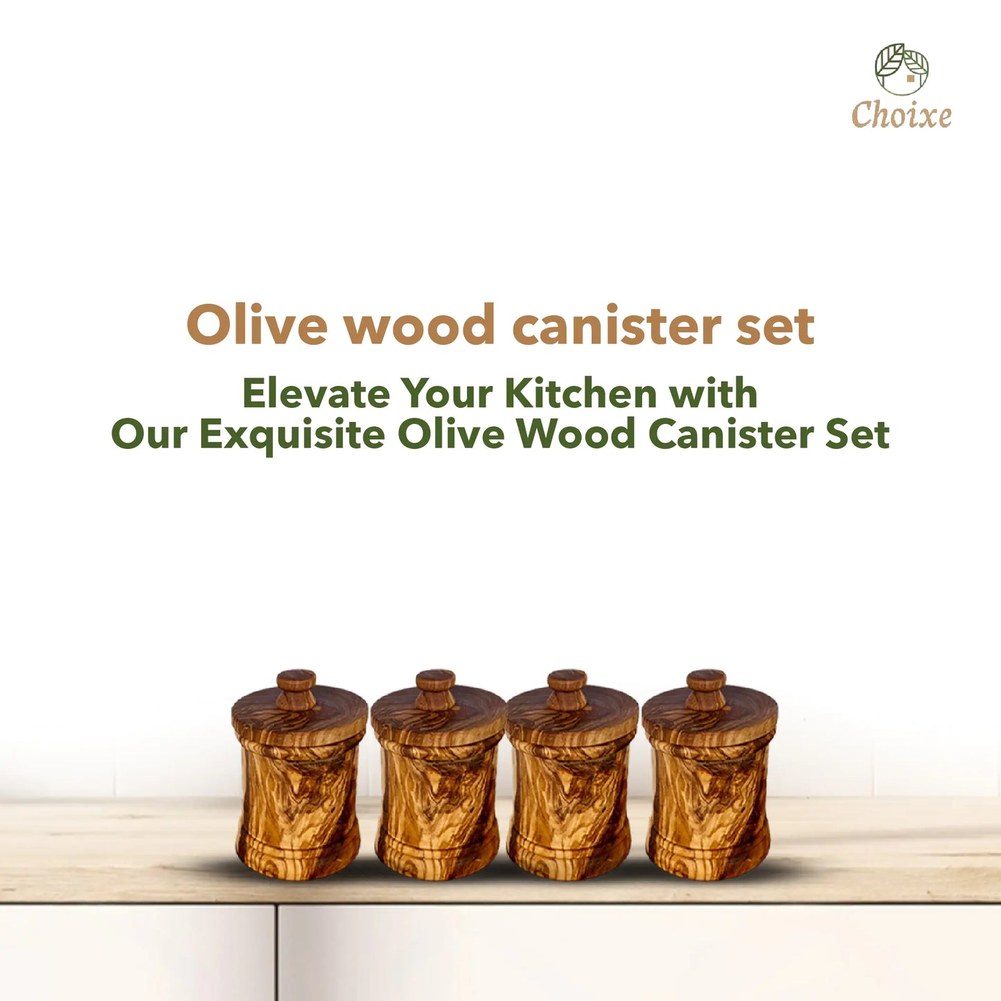 Olive Wood Canister Set